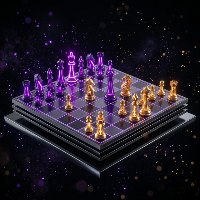 Tablero de ajedrez futurista